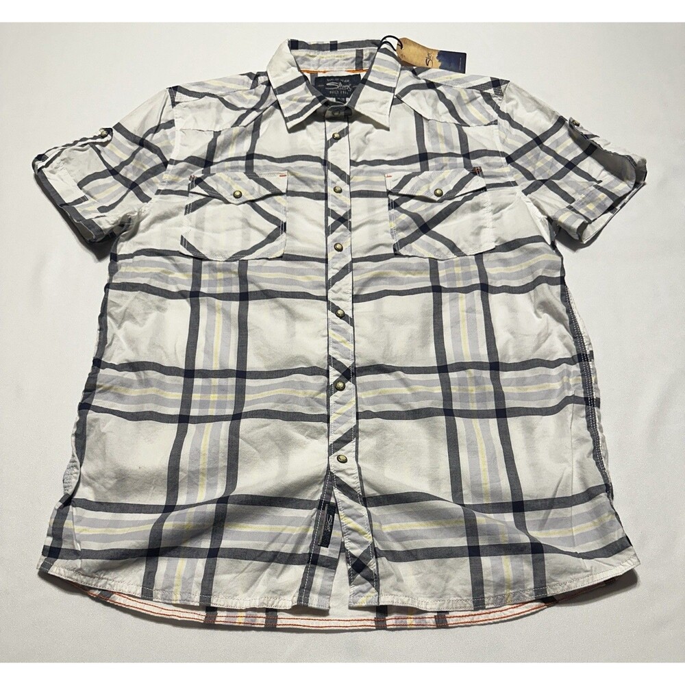 Silver Jeans Co Snap Button Short Sleeve Shirt Mens Size Medium Summer NWT New